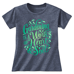 Heather Navy Heart and Soil Ladies T-Shirts 