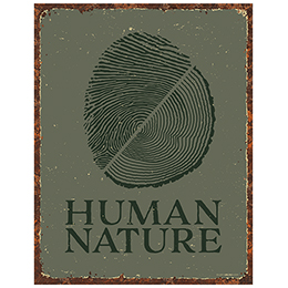 Graphite Heather Human Nature Tin Sign 