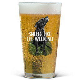 Clear Smells Like the Weekend Pint Glass - Color Printed 