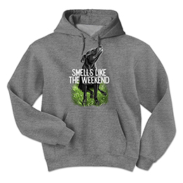 Graphite Heather Smells Like the Weekend Hooded Sweatshirts 