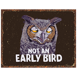 NA Not an Early Bird Tin Sign 