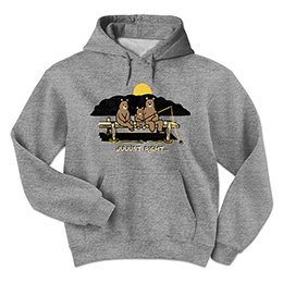 Graphite Heather Juuust Right - Fishing Hooded Sweatshirts 