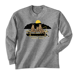 Graphite Heather Juuust Right - Fishing Long Sleeve Tees 