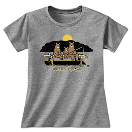 Graphite Heather Juuust Right - Fishing Ladies T-Shirts 