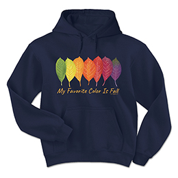 Navy My Favorite Color is Fall Hooded Sweatshirts 