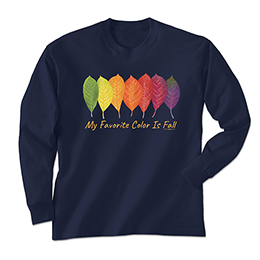 Navy My Favorite Color is Fall Long Sleeve Tees 