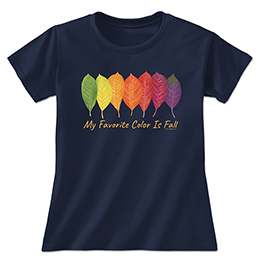 Navy My Favorite Color is Fall Ladies T-Shirts 