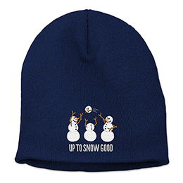 Navy Up to Snow Good Embroidered Beanies 