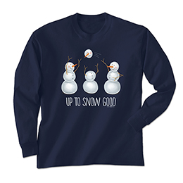Navy Up to Snow Good Long Sleeve Tees 