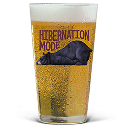 Clear Hibernation Mode Pint Glass - Color Printed 