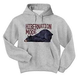 Sports Grey Hibernation Mode Hooded Sweatshirts 