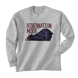 Sports Grey Hibernation Mode Long Sleeve Tees 