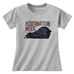 Sports Grey Hibernation Mode Ladies T-Shirts 