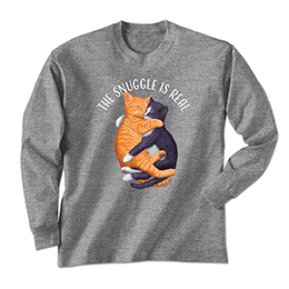 Graphite Heather The Snuggle is Real Long Sleeve Tees 