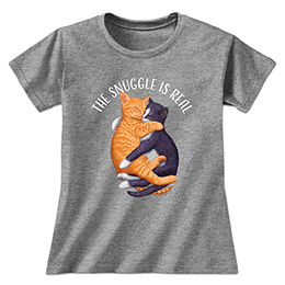 Graphite Heather The Snuggle is Real Ladies T-Shirts 