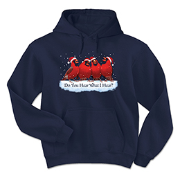 Navy Do You Hear What I Hear Hooded Sweatshirts 