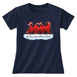 Navy Do You Hear What I Hear Ladies T-Shirts 