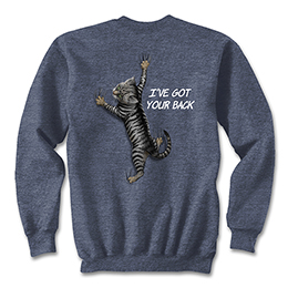 Heather Navy I've Got Your Back - Cat Sweatshirts 