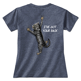 Heather Navy I've Got Your Back - Cat Ladies T-Shirts 