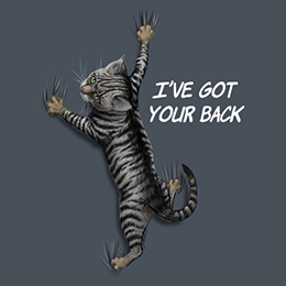 Heather Navy I've Got Your Back - Cat T-Shirt 