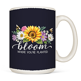 White Bloom Where You're Planted Mugs 