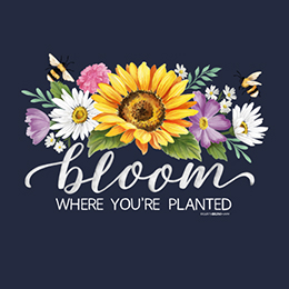 Navy Bloom Where You're Planted T-Shirt 