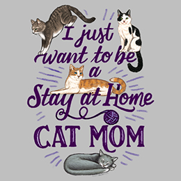 Sports Grey Stay at Home Cat Mom - Grey T-Shirt 
