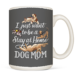 White Stay at Home Dog Mom Mugs 