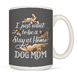 White Stay at Home Dog Mom Coffee Mugs 