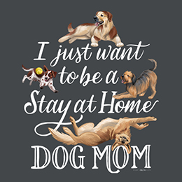 Dark Heather Stay at Home Dog Mom T-Shirt 