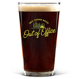 Clear Out of Office - Camp Pint Glass - Color Printed 