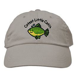 Grey Cutest Little Catch Embroidered Hats 