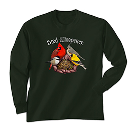 Forest Green Bird Whisperer Long Sleeve Tees 