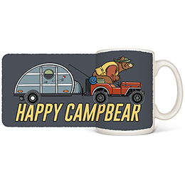 White Happy Campbear Coffee Mugs 