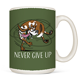White Never Give Up Mugs 