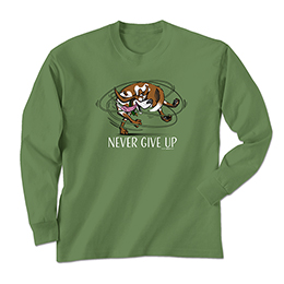 Military Green Never Give Up Long Sleeve Tees 