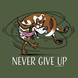 Military Green Never Give Up T-Shirt 