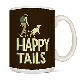 White Happy Tails Coffee Mugs 