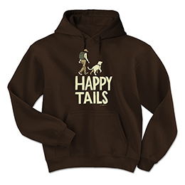 Dark Chocolate Happy Tails Hooded Sweatshirts 