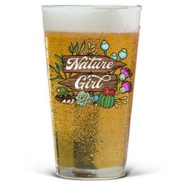 Clear Nature Girl Pint Glass - Color Printed 