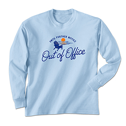 Light Blue Out of Office - Beach Long Sleeve Tees 