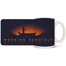 White Working Remotely Coffee Mugs 