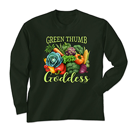 Forest Green Green Thumb Goddess Long Sleeve Tees 