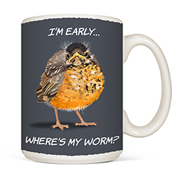 White Early Bird Coffee Mugs 