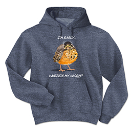 Heather Navy Early Bird Hooded Sweatshirts 