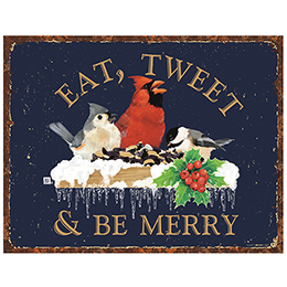 NA Eat, Tweet and Be Merry Tin Sign 