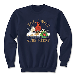 Navy Eat, Tweet and Be Merry Sweatshirts 