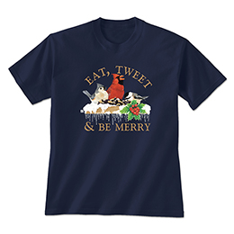 Navy Eat, Tweet and Be Merry T-Shirts 