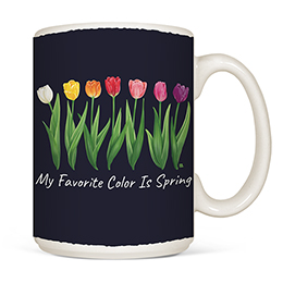 White My Favorite Color is Spring Coffee Mugs 