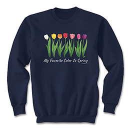 Navy My Favorite Color is Spring Sweatshirts 